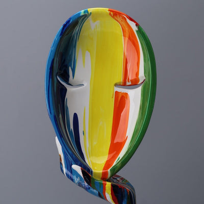 Delira Beeldje Abstract Gezicht Handbeschilderd Kunstobject