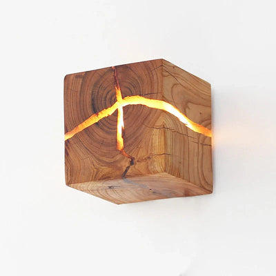 Delira Wandlamp Massief Hout Kubusvorm