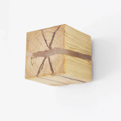Delira Wandlamp Massief Hout Kubusvorm