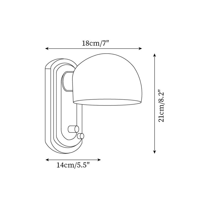Delira Wandlamp Metaal Ronde Kap