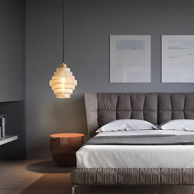 Delira Hanglamp Geribbeld Glas Messing