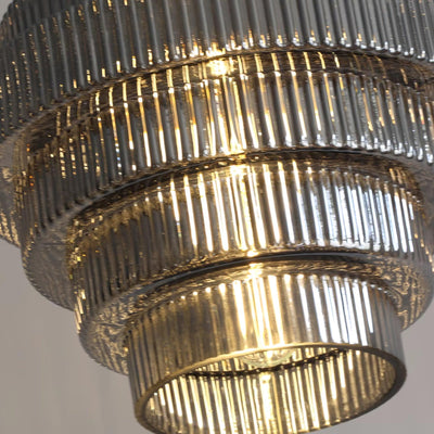 Delira Hanglamp Geribbeld Glas Messing