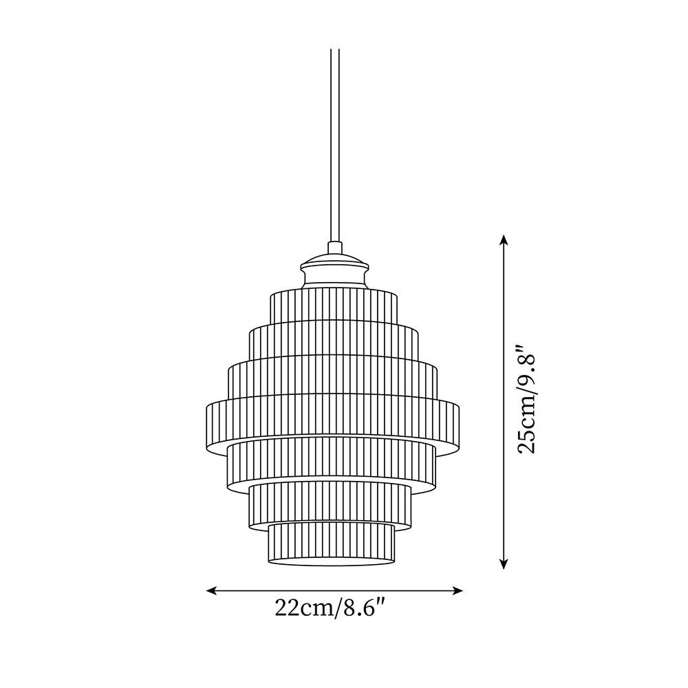 Delira Hanglamp Geribbeld Glas Messing