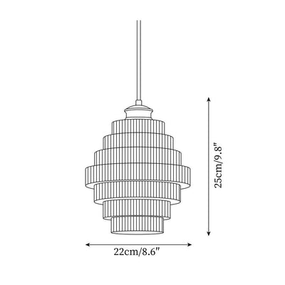 Delira Hanglamp Geribbeld Glas Messing