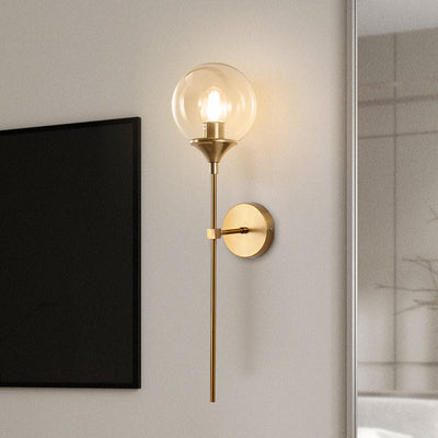 Delira Wandlamp Glazen Bol Metalen Basis