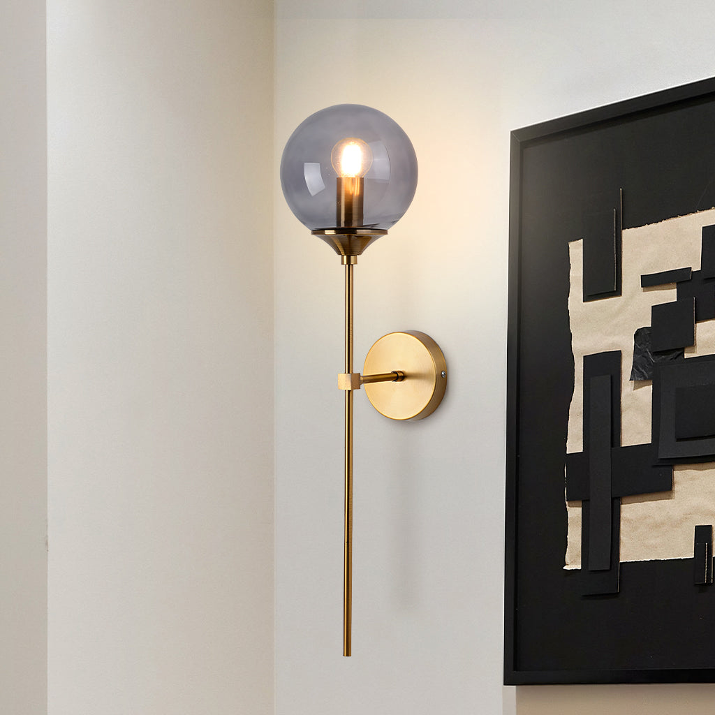 Delira Wandlamp Glazen Bol Metalen Basis