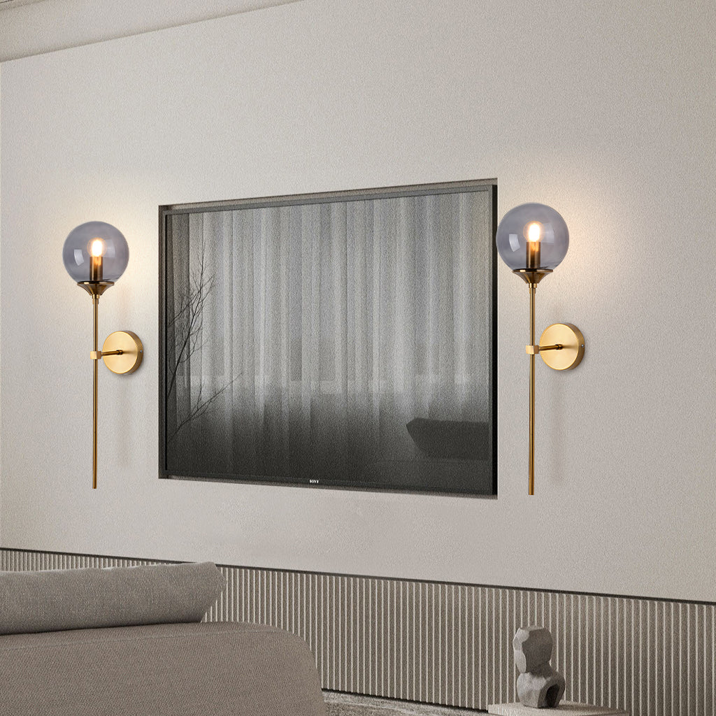 Delira Wandlamp Glazen Bol Metalen Basis