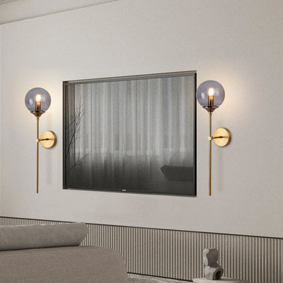 Delira Wandlamp Glazen Bol Metalen Basis