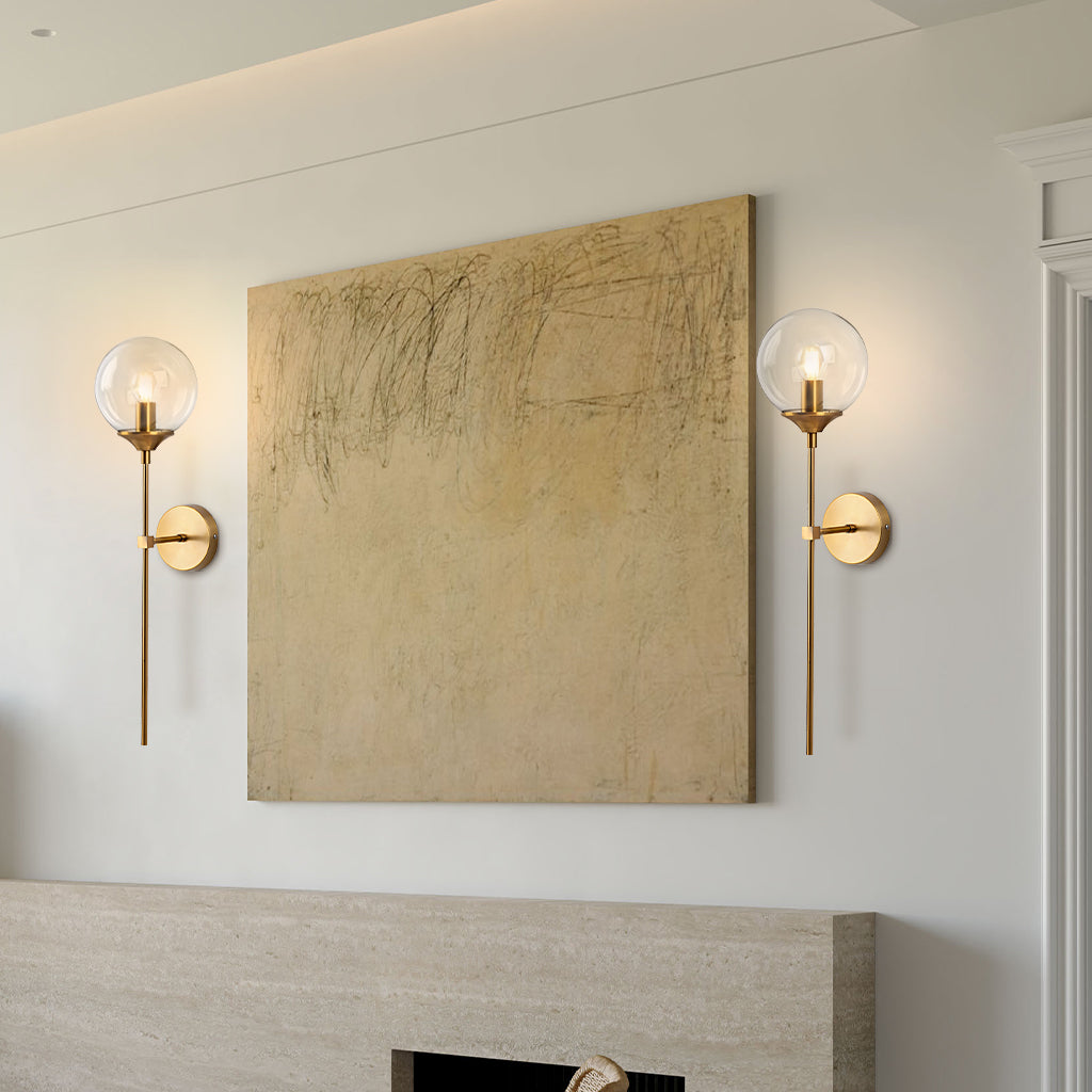Delira Wandlamp Glazen Bol Metalen Basis