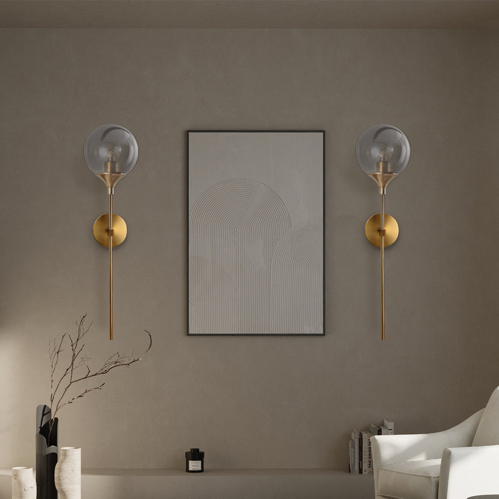 Delira Wandlamp Glazen Bol Metalen Basis