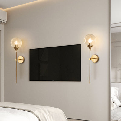 Delira Wandlamp Glazen Bol Metalen Basis