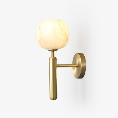 Delira Wandlamp Messing met Albasten Bloemen