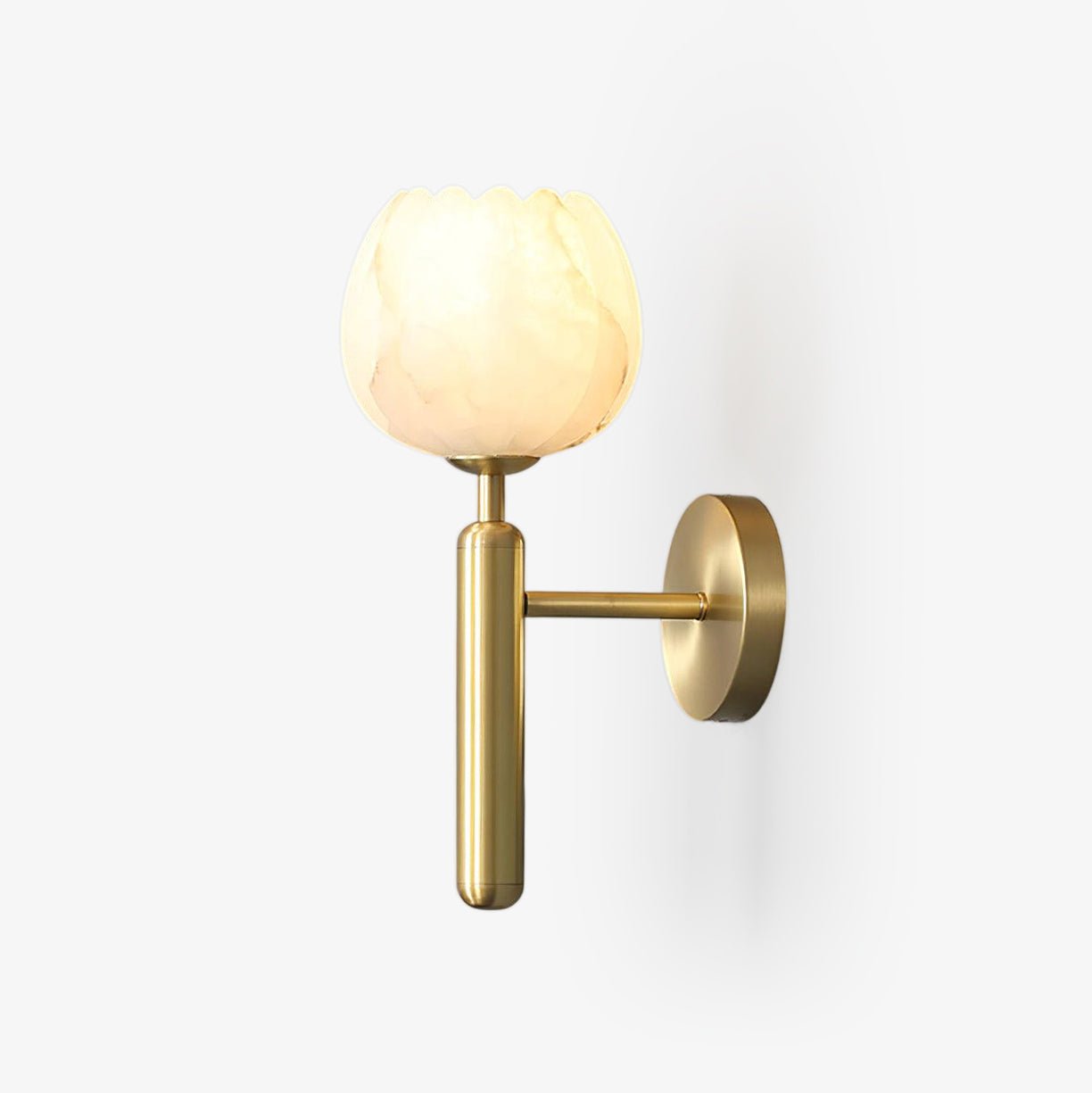 Delira Wandlamp Messing met Albasten Bloemen