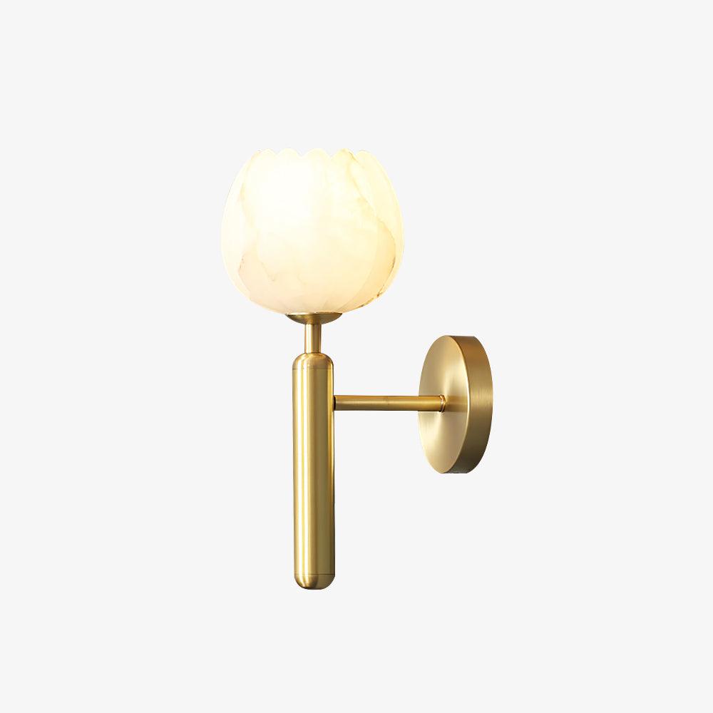 Delira Wandlamp Messing met Albasten Bloemen