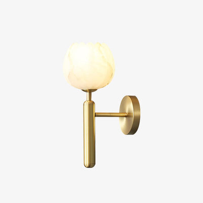 Delira Wandlamp Messing met Albasten Bloemen