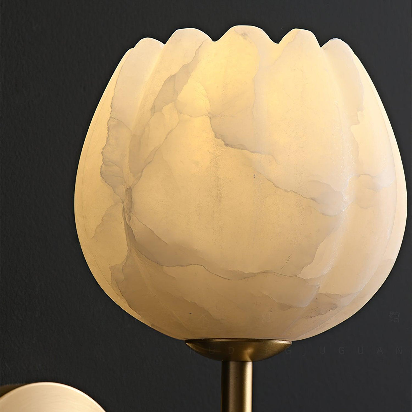 Delira Wandlamp Messing met Albasten Bloemen