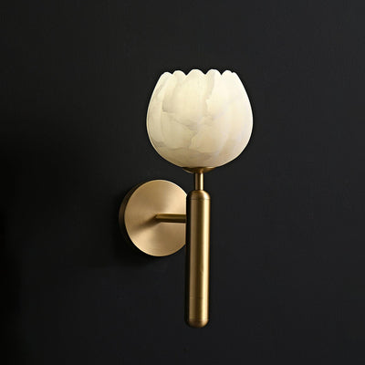 Delira Wandlamp Messing met Albasten Bloemen