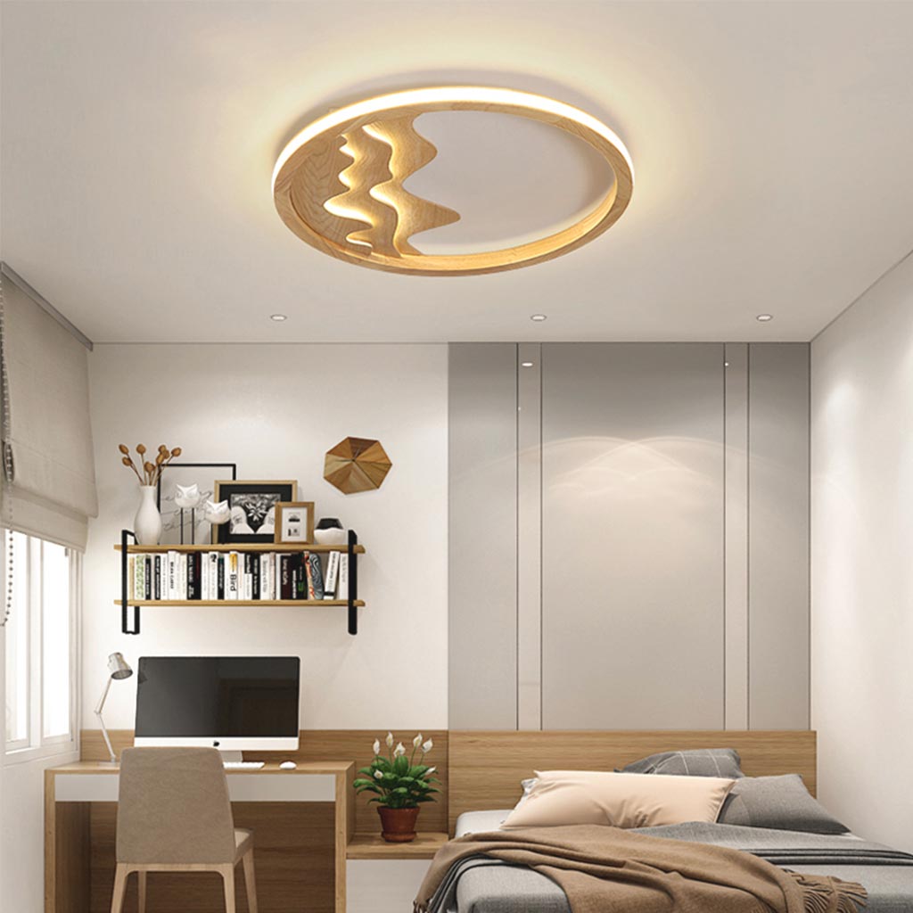 Delira Plafondlamp Met Houten Rand