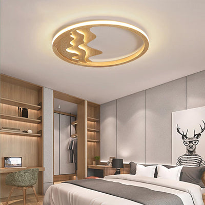 Delira Plafondlamp Met Houten Rand