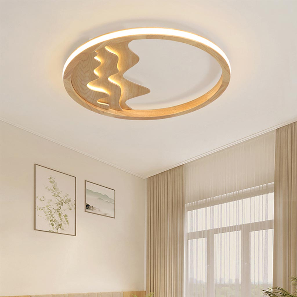 Delira Plafondlamp Met Houten Rand