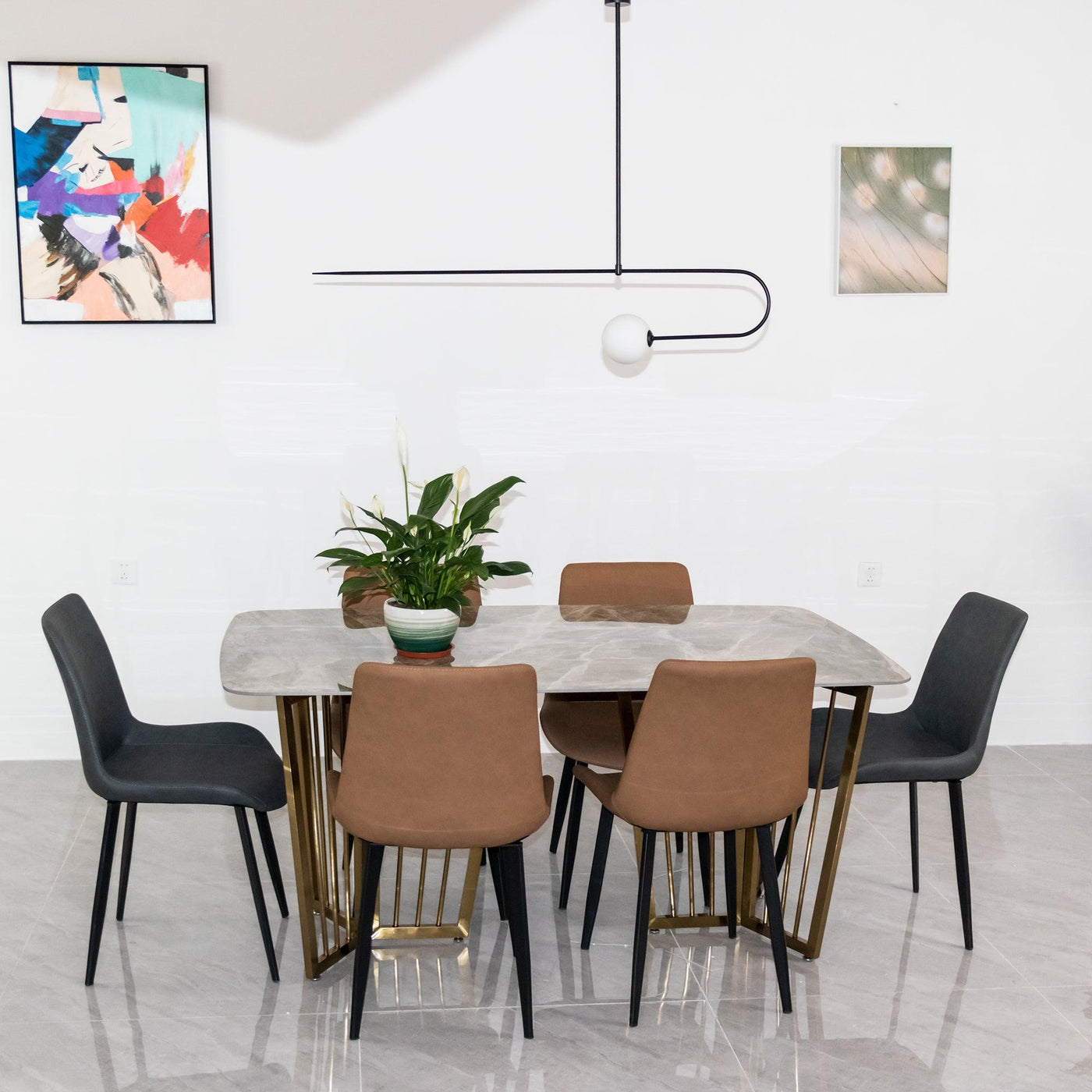 Delira Kroonluchter Zwart Messing Lijndesign