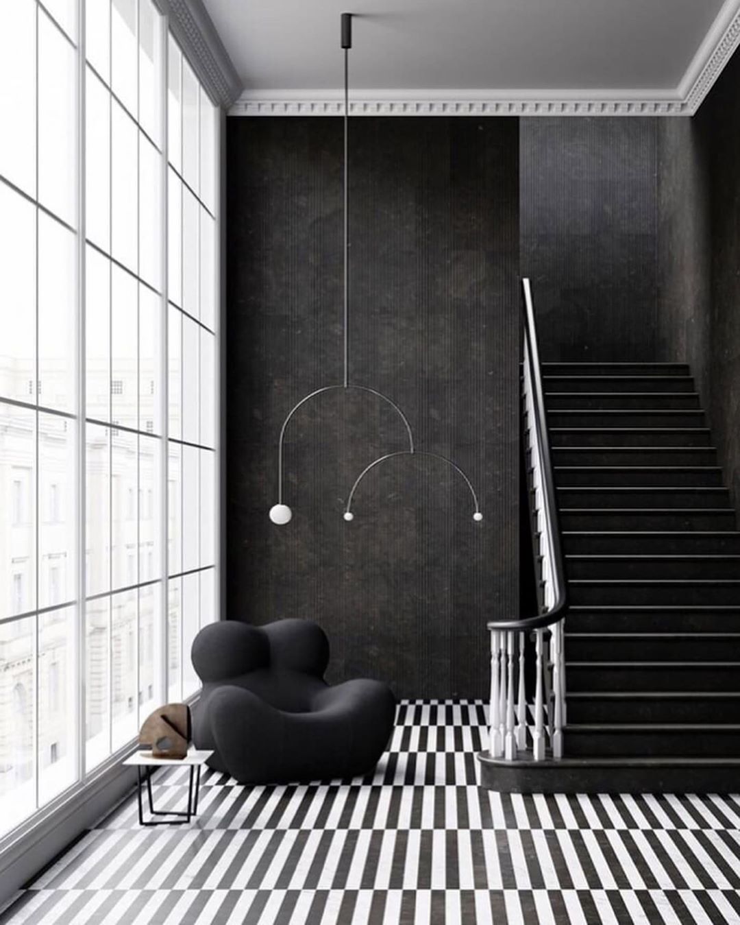 Delira Kroonluchter Zwart Messing Lijndesign