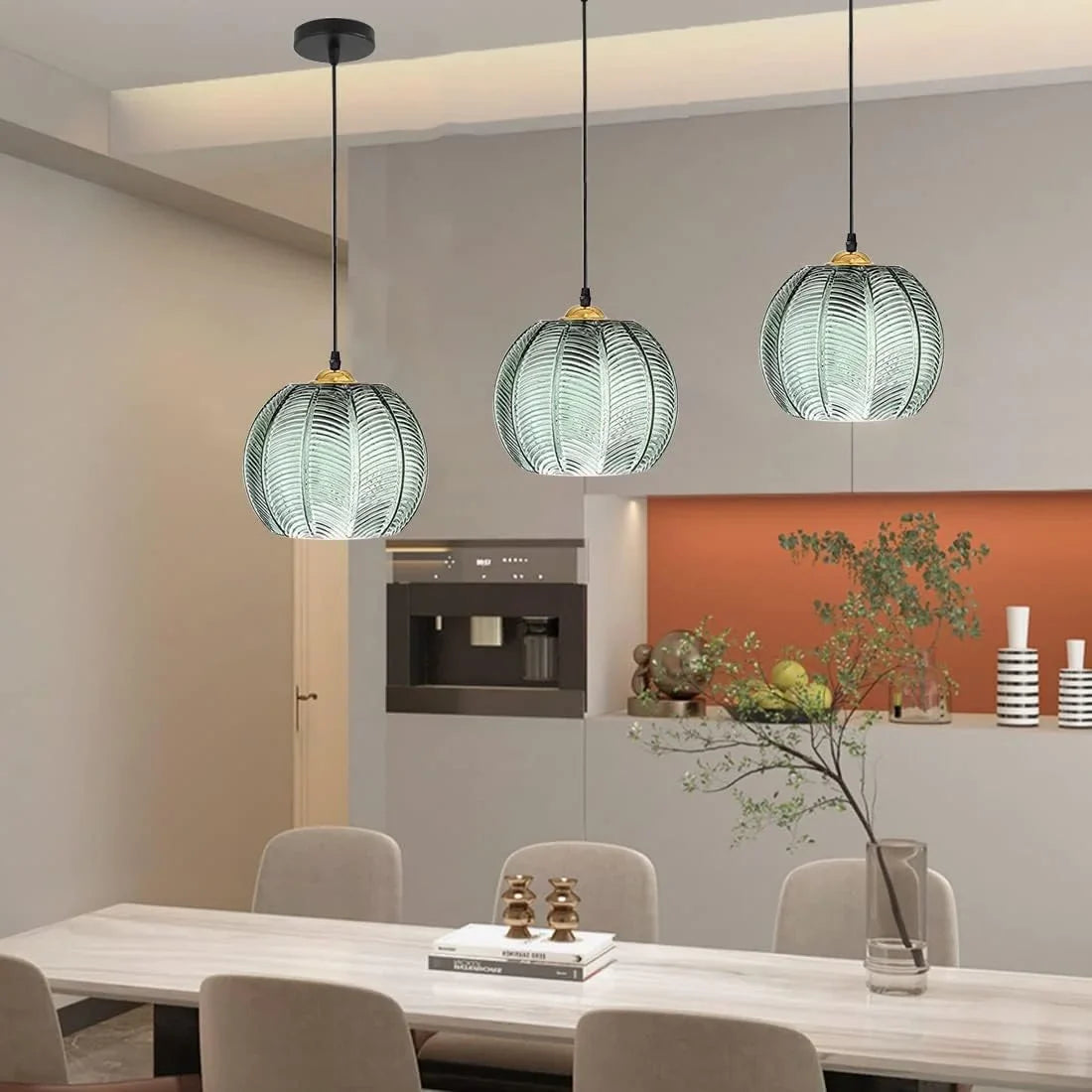 Delira Hanglamp Palmblad Glas Boho