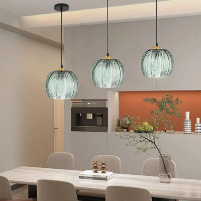 Delira Hanglamp Palmblad Glas Boho