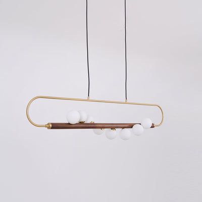 Delira Hanglamp Langwerpig Glas Messingkleur