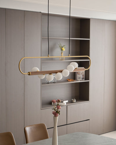 Delira Hanglamp Langwerpig Glas Messingkleur