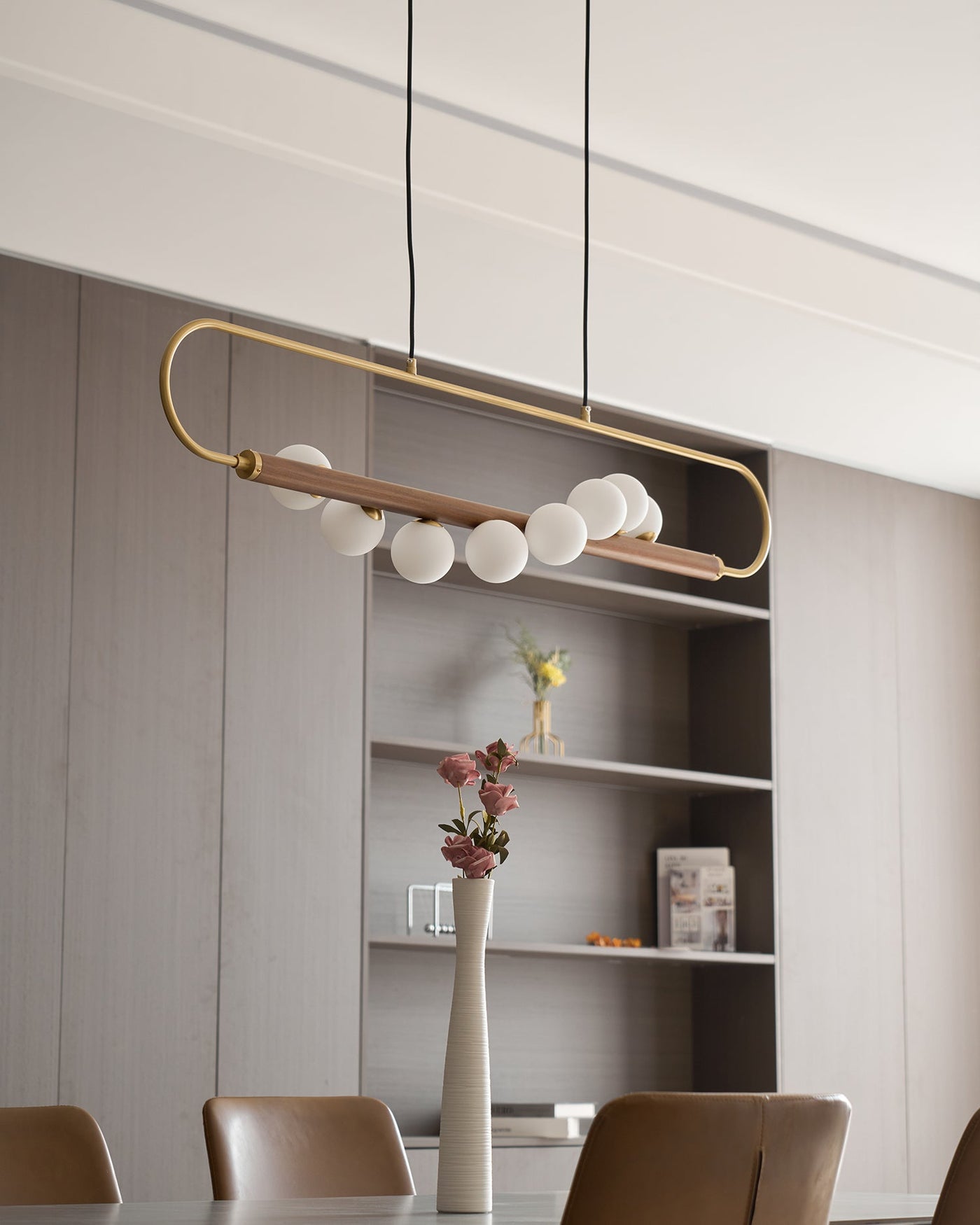 Delira Hanglamp Langwerpig Glas Messingkleur