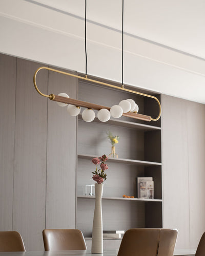 Delira Hanglamp Langwerpig Glas Messingkleur