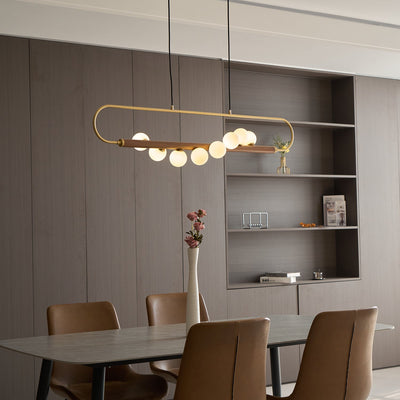 Delira Hanglamp Langwerpig Glas Messingkleur