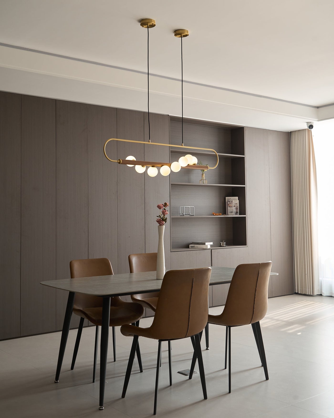Delira Hanglamp Langwerpig Glas Messingkleur