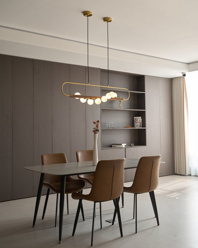 Delira Hanglamp Langwerpig Glas Messingkleur