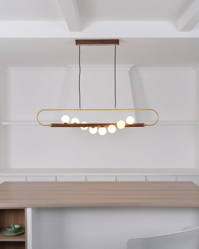 Delira Hanglamp Langwerpig Glas Messingkleur