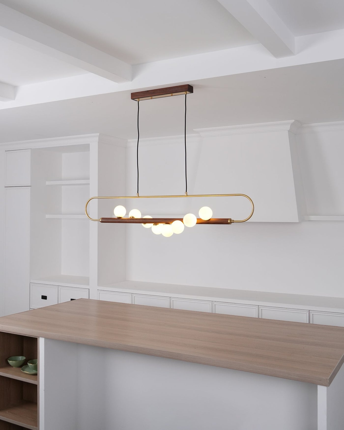 Delira Hanglamp Langwerpig Glas Messingkleur