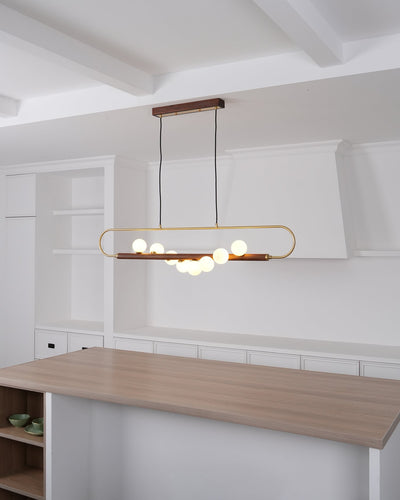 Delira Hanglamp Langwerpig Glas Messingkleur