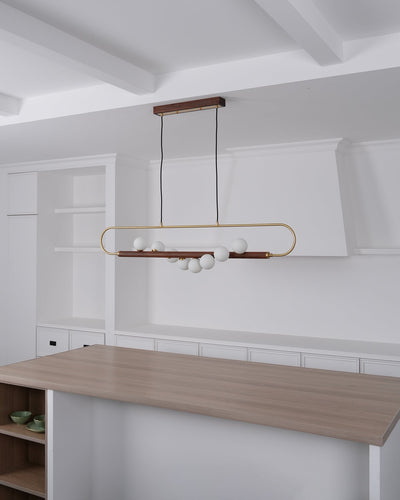 Delira Hanglamp Langwerpig Glas Messingkleur
