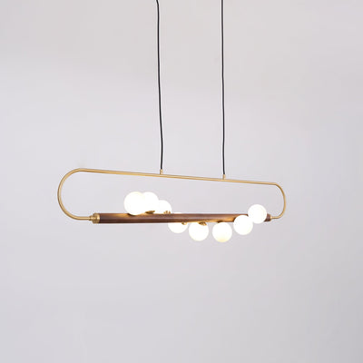 Delira Hanglamp Langwerpig Glas Messingkleur