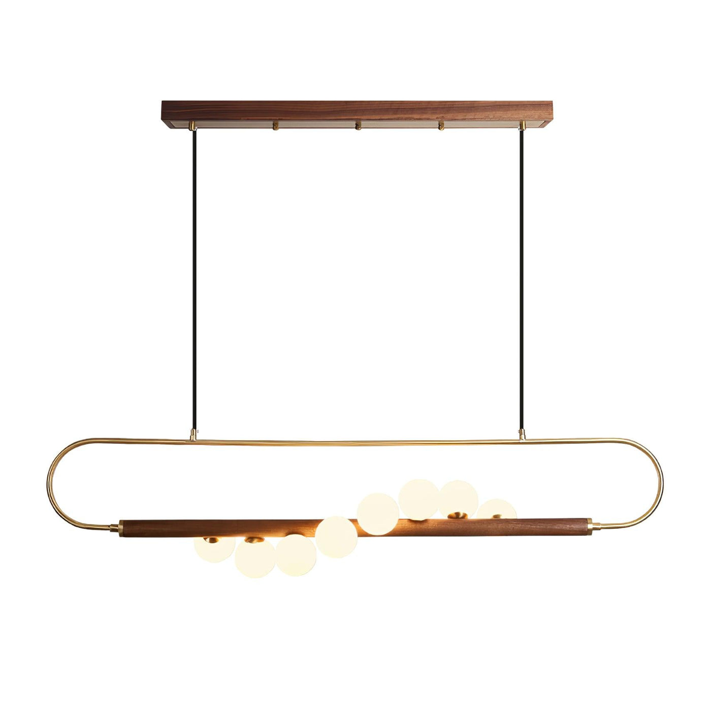 Delira Hanglamp Langwerpig Glas Messingkleur