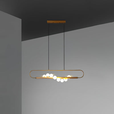 Delira Hanglamp Langwerpig Glas Messingkleur