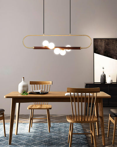 Delira Hanglamp Langwerpig Glas Messingkleur