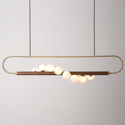 Delira Hanglamp Langwerpig Glas Messingkleur