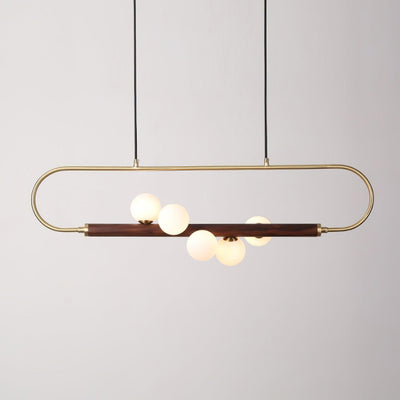 Delira Hanglamp Langwerpig Glas Messingkleur