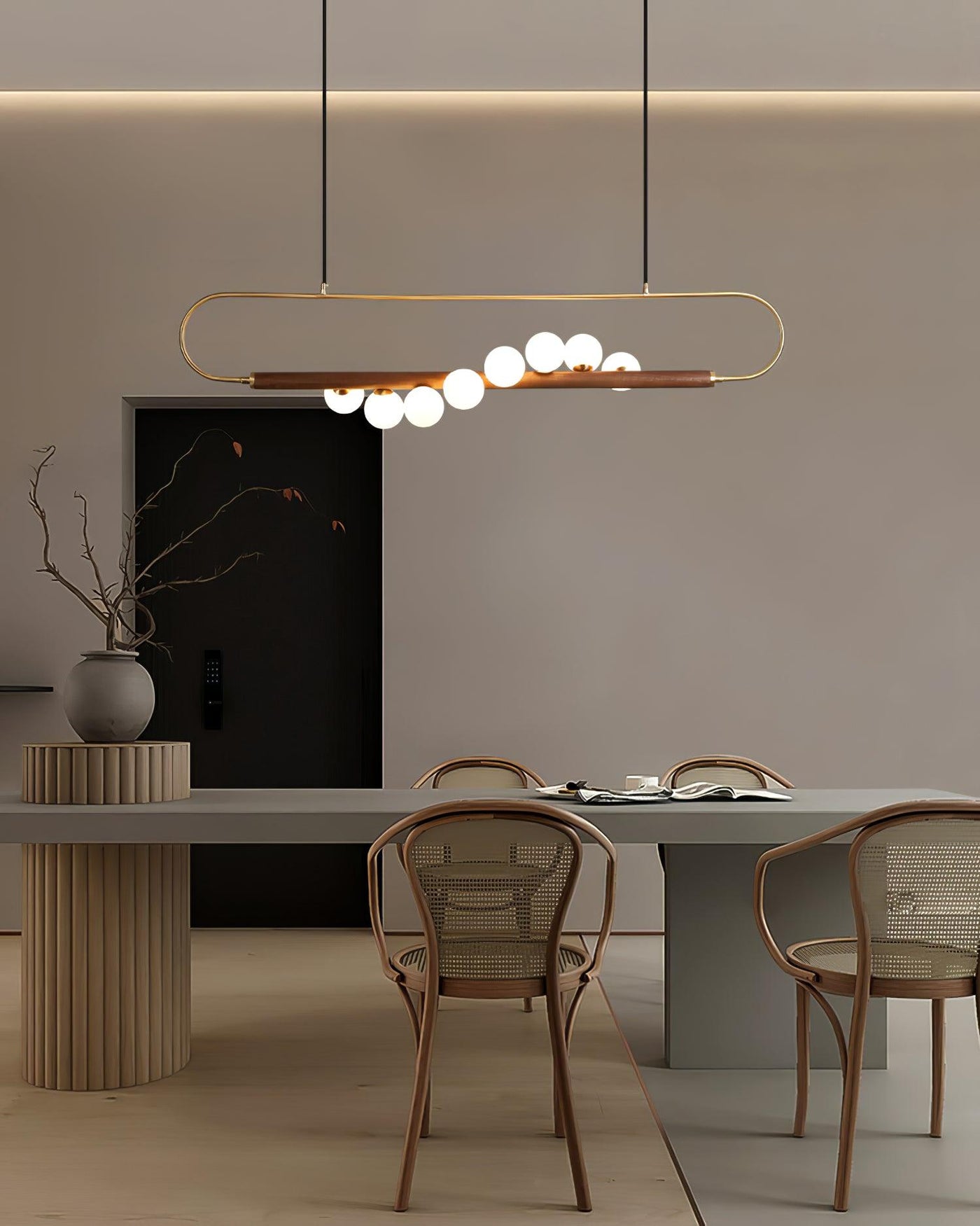 Delira Hanglamp Langwerpig Glas Messingkleur