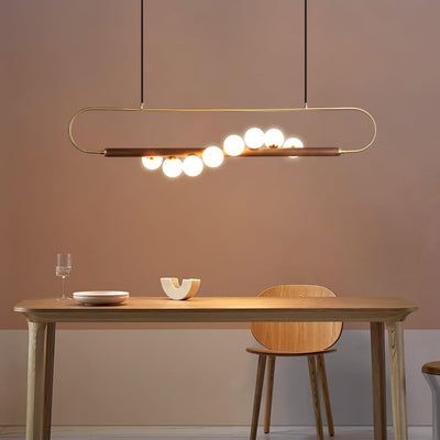 Delira Hanglamp Langwerpig Glas Messingkleur