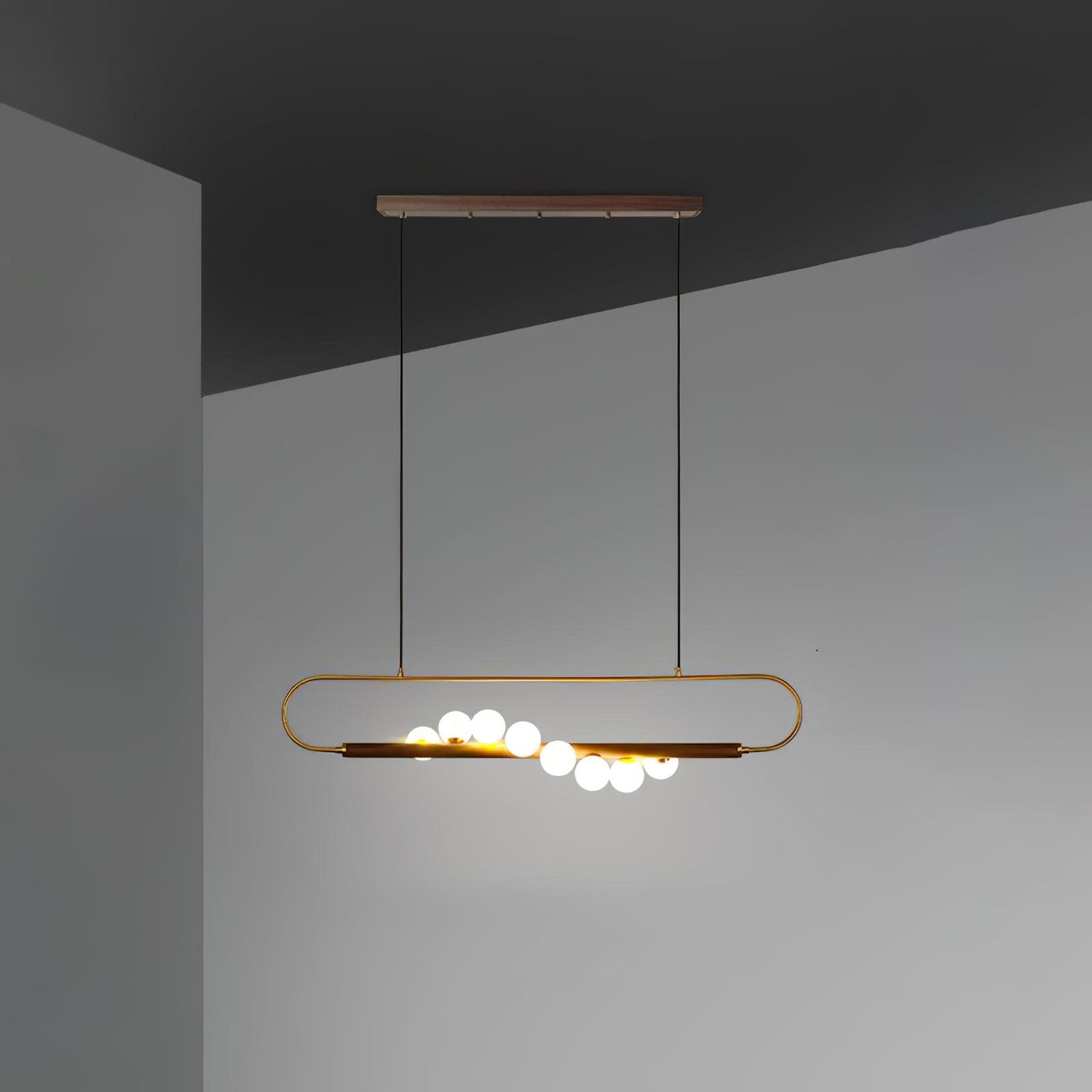 Delira Hanglamp Langwerpig Glas Messingkleur