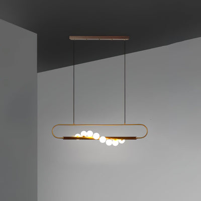 Delira Hanglamp Langwerpig Glas Messingkleur