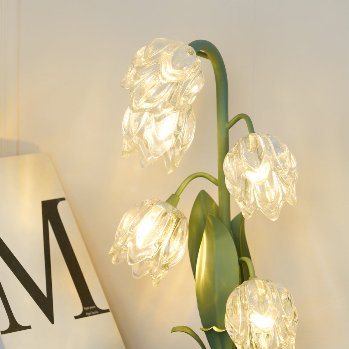 Delira Tafellamp Bloemvorm Glasgroen